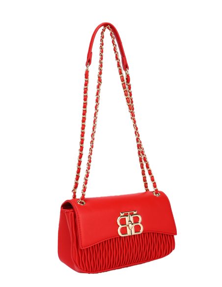 Bolso de hombro con cadena y cierre metálico