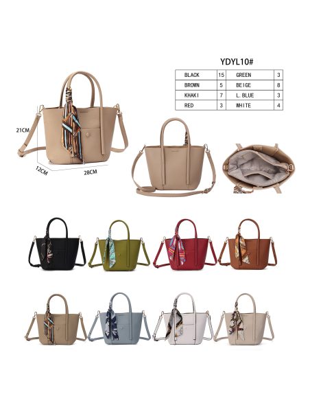 Bolsa shopper com detalhe lenço.