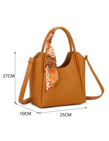 Bolso tote mini con pañuelo y bandolera