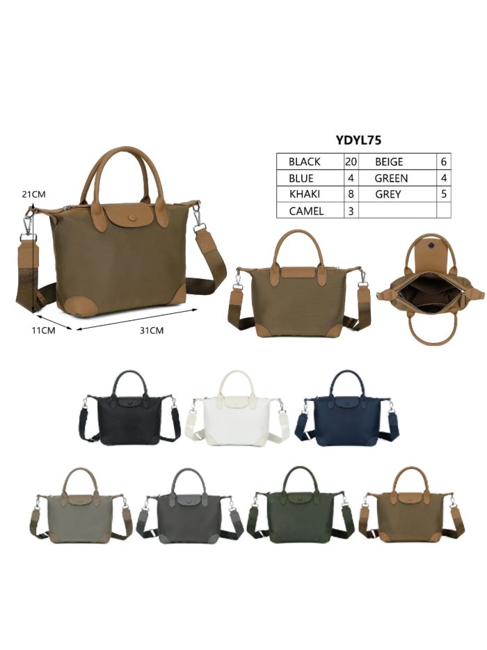 Bolso shopper nylon con mini solapa