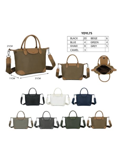 Bolso shopper nylon con mini solapa