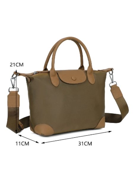 Bolso shopper nylon con mini solapa
