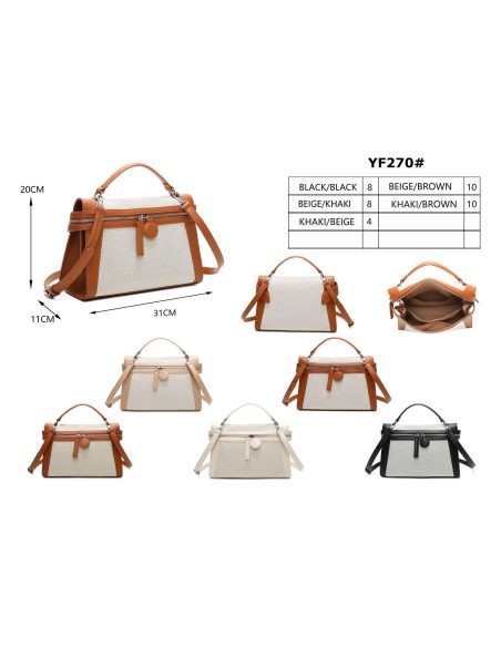 Bolso tote bicolor de lona