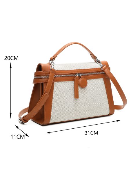 Bolso tote bicolor de lona