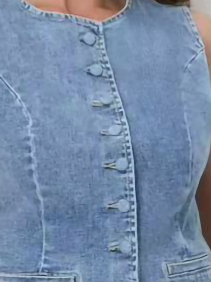 Taillierte ärmellose Jeansweste