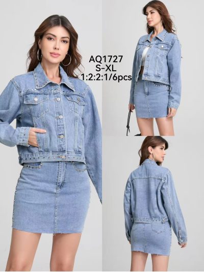 Cazadora denim corta tachuelas 2