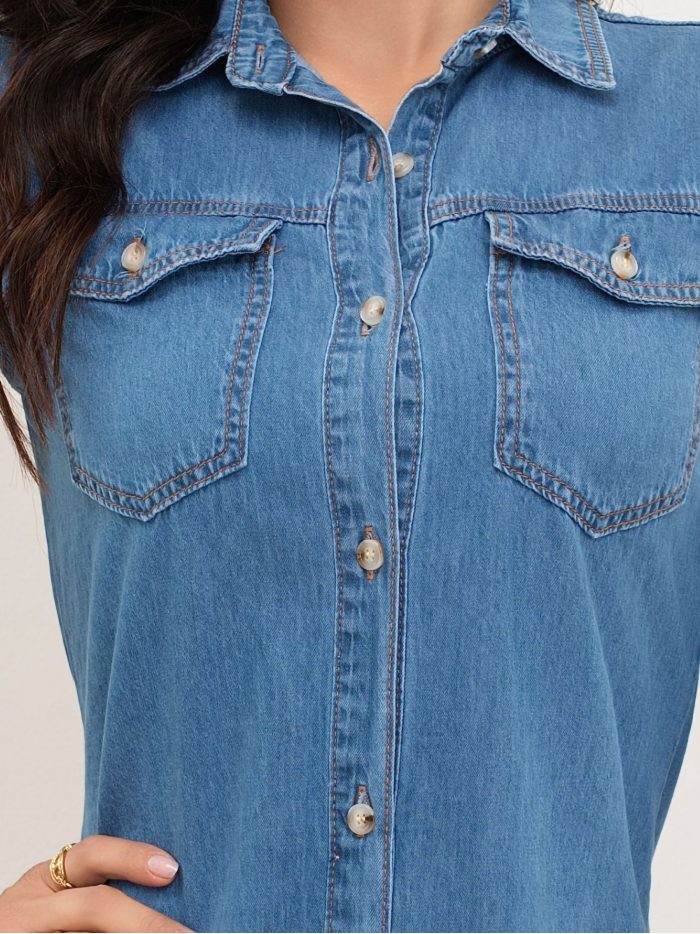 Camisa denim bolsillos