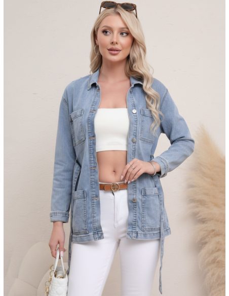 Chaqueta denim cinturón