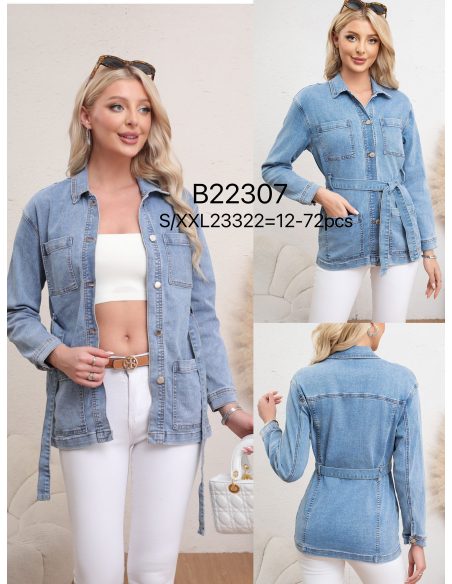 Chaqueta denim cinturón