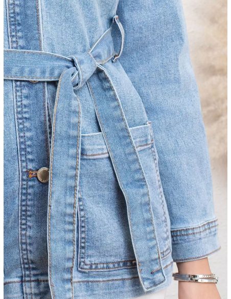 Chaqueta denim cinturón