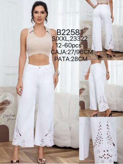 Jeans wide leg bajo calado 2