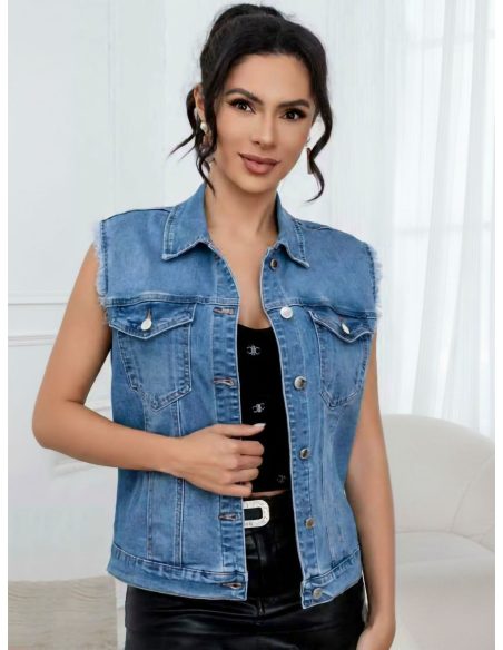 Chaleco denim desflecado