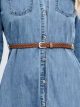 Midi denim shirt dress with belt