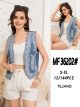 Gilet en denim brodé ethnique perles