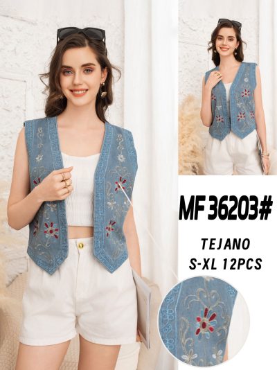 Chaleco denim bordado 2