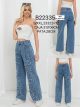 Jeans wide leg bordado