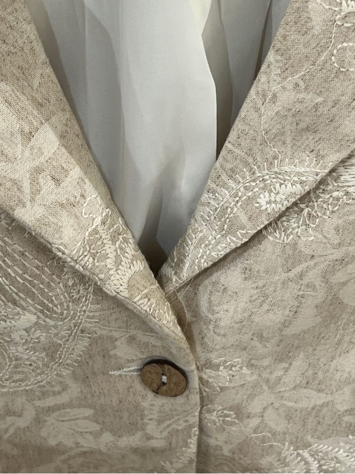 Blazer lino bordado