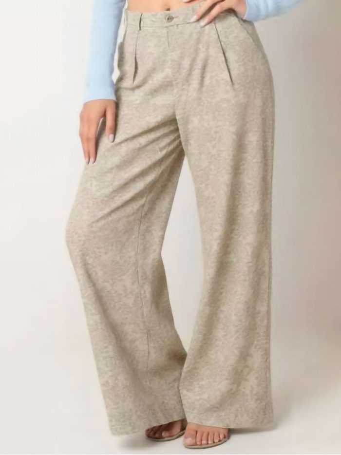 Pantalón lino estampado