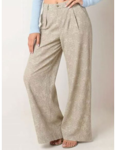 Pantalón lino estampado