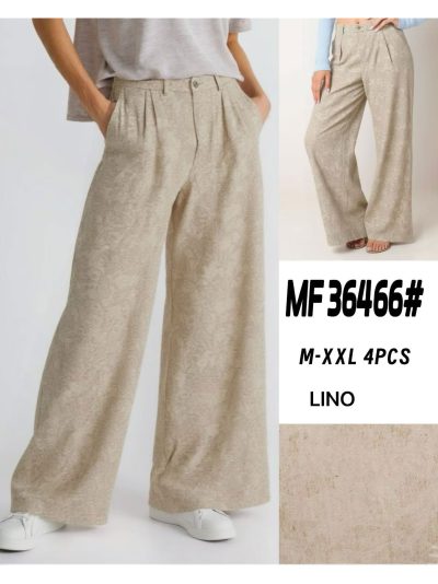 Pantalón lino estampado 2