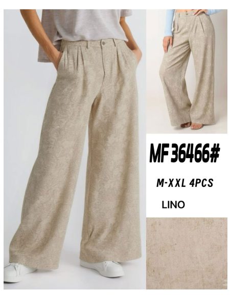 Pantalón lino estampado