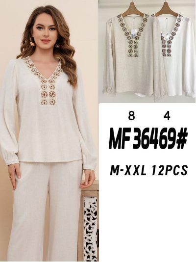 Blusa lino bordado étnico 2