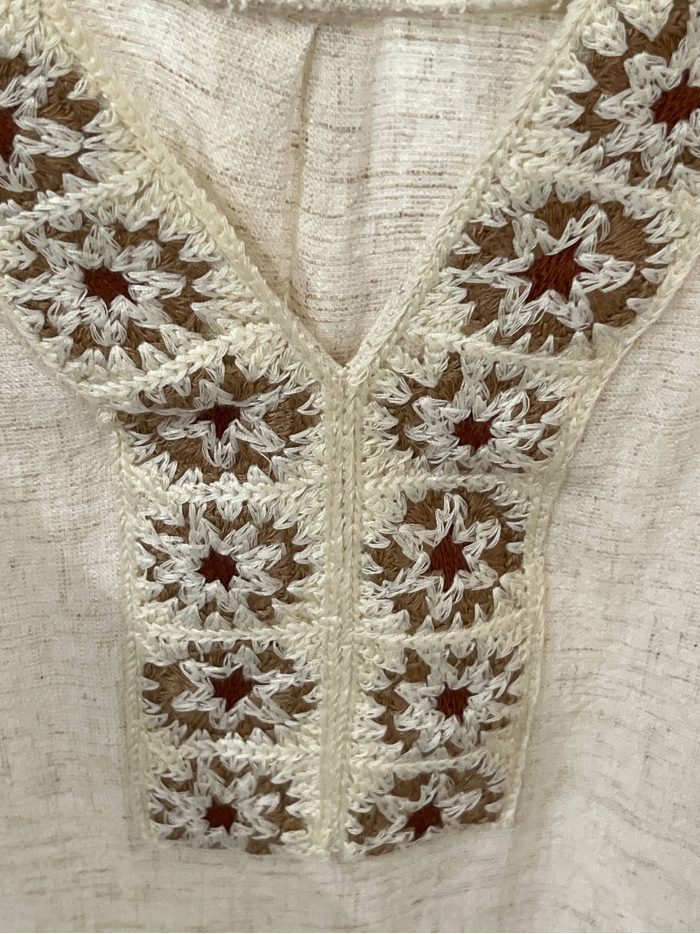 Blusa lino bordado étnico