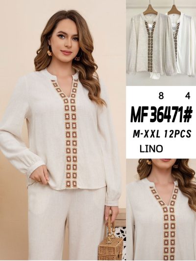 Blusa lino tapeta bordada 2