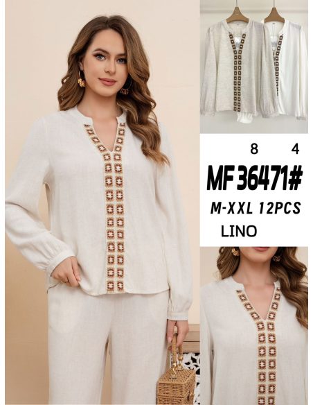 Blusa lino tapeta bordada