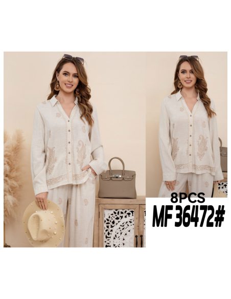 Leinenhemd mit Paisley-Stickerei