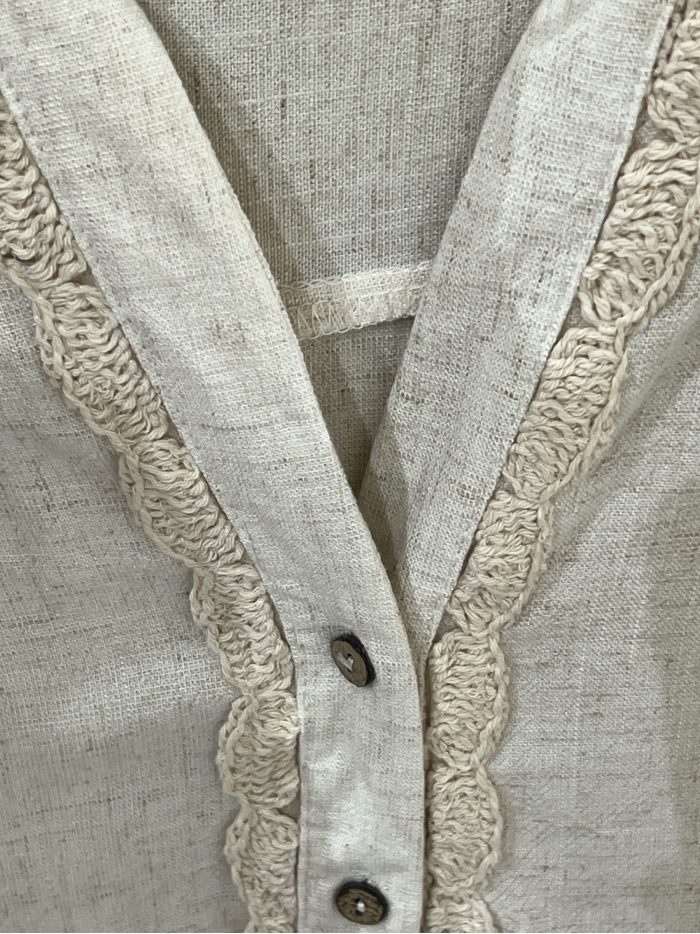 Camisa lino puntilla