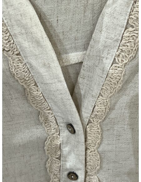 Camisa lino puntilla