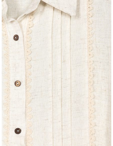 Camisa lino puntilla