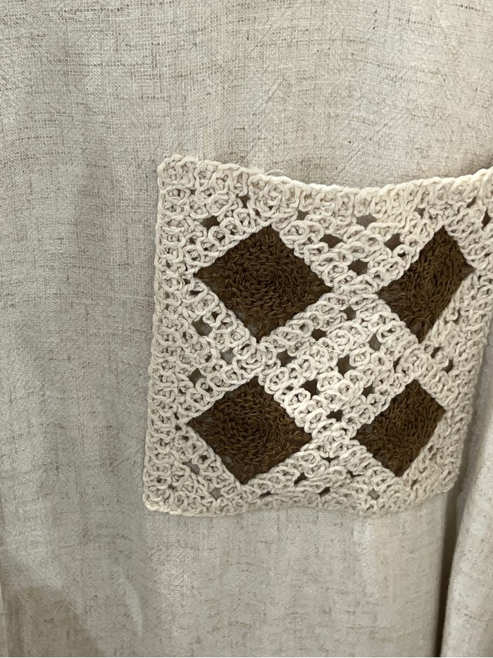 Sobrecamisa lino bolsillos crochet