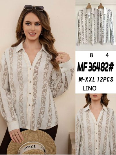 Camisa lino estampado paisley 2