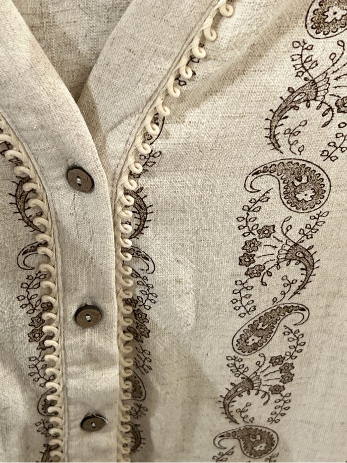 Camisa lino estampado paisley