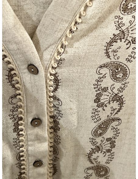 Camisa lino estampado paisley