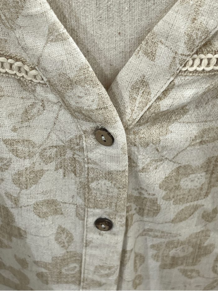 Camisa lino estampada encaje