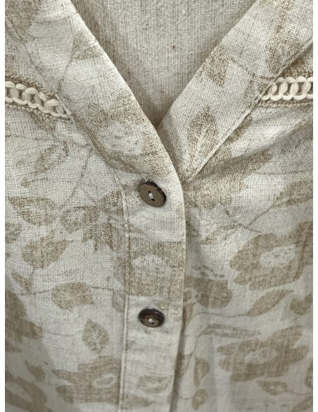 Camisa lino estampada encaje