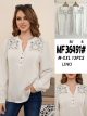 Blouse en lin brodé