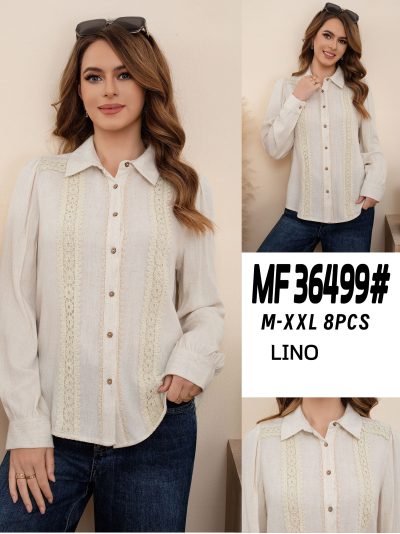 Camisa lino encaje vertical 2