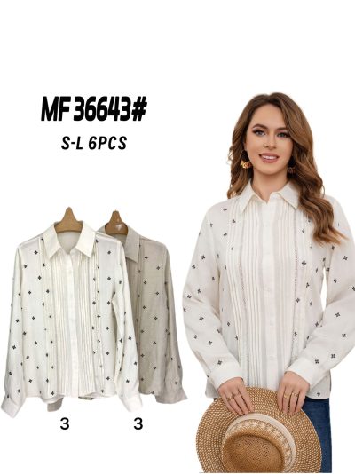 Camisa bordada pliegues 2