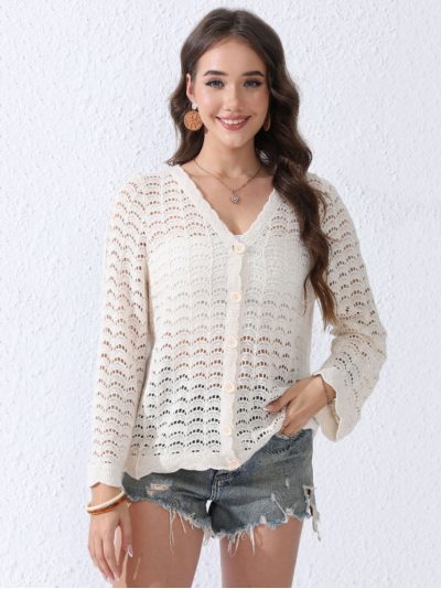 Cárdigan calado crochet