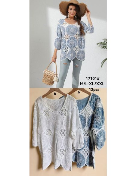 Blouse en dentelle ajourée