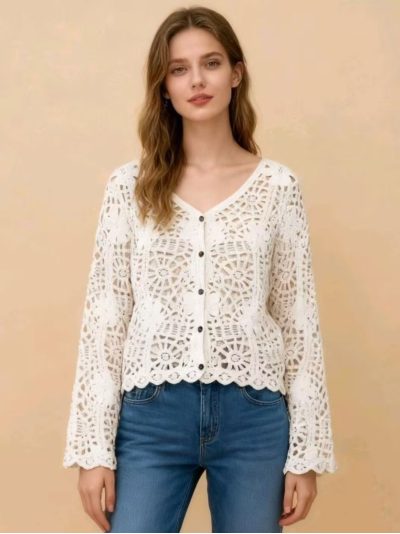 Cárdigan crochet botones