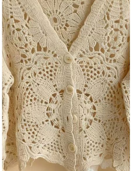 Cárdigan cropped crochet