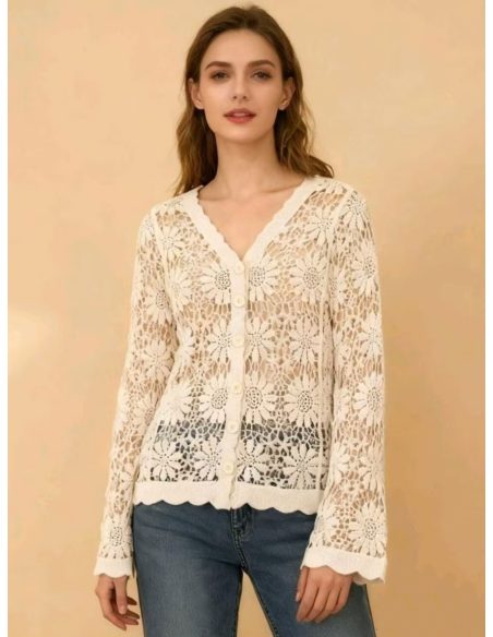 Cárdigan encaje floral