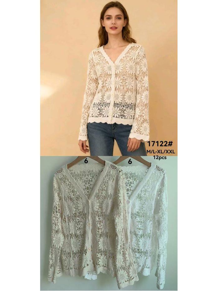 Cárdigan encaje floral