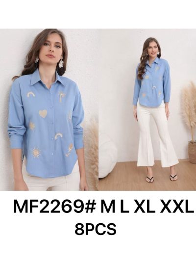 Camisa tencel denim bordada 2