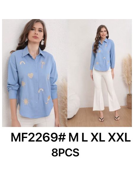 Tencel-Denim bestickte Hemd